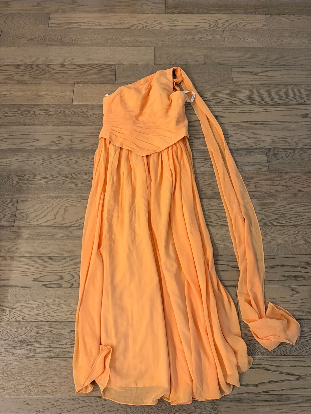 One-Shoulder Peach Dress